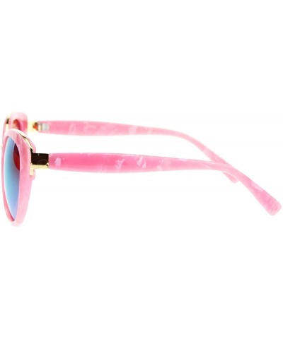 Oval Womens Fashion Sunglasses Oval Cateye Designer Style Shades - Pink Marble - C51876KW5X5 $8.13