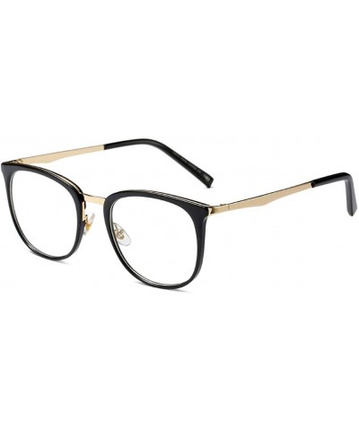 Round New Vintage Round Eyewear Non Prescription Glasses Frames Women Men Round Metal - Black - CC18INI9A28 $28.90