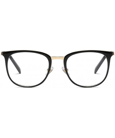 Round New Vintage Round Eyewear Non Prescription Glasses Frames Women Men Round Metal - Black - CC18INI9A28 $28.90