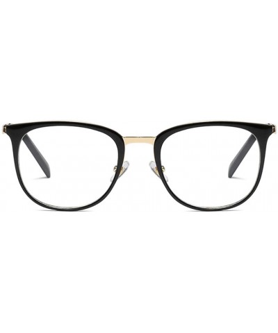 Round New Vintage Round Eyewear Non Prescription Glasses Frames Women Men Round Metal - Black - CC18INI9A28 $19.40