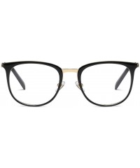 Round New Vintage Round Eyewear Non Prescription Glasses Frames Women Men Round Metal - Black - CC18INI9A28 $28.90