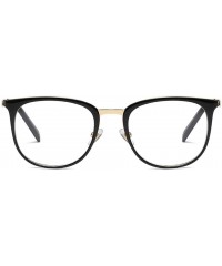 Round New Vintage Round Eyewear Non Prescription Glasses Frames Women Men Round Metal - Black - CC18INI9A28 $19.40