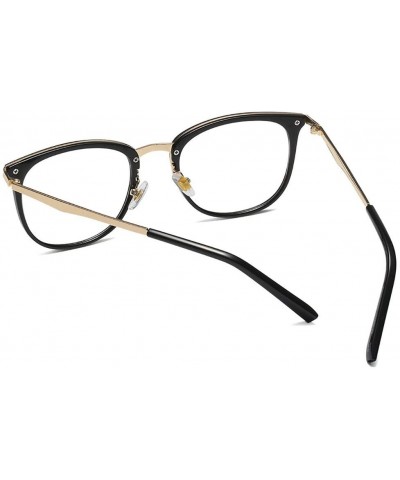 Round New Vintage Round Eyewear Non Prescription Glasses Frames Women Men Round Metal - Black - CC18INI9A28 $28.90