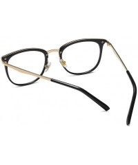 Round New Vintage Round Eyewear Non Prescription Glasses Frames Women Men Round Metal - Black - CC18INI9A28 $28.90