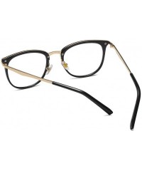 Round New Vintage Round Eyewear Non Prescription Glasses Frames Women Men Round Metal - Black - CC18INI9A28 $19.40