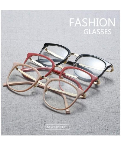 Round New Vintage Round Eyewear Non Prescription Glasses Frames Women Men Round Metal - Black - CC18INI9A28 $19.40