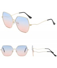 Rimless Women Trendy Fashion Square Metal Frame Sunglasses UV400 Sun Glasses Non Polarized Lens Shades - Blue - CP18U7C8X9Q $...