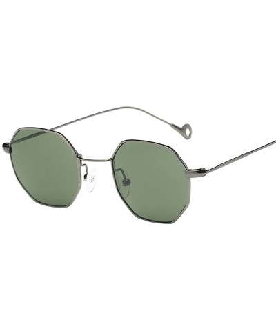 Square Womens Men Fashion Metal Irregularity Frame Glasses Classic Sunglasses - Green - C0196X7DIWZ $17.71