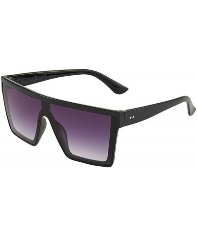 Oversized Women and Men Trendy Big Frame Meter Nail Sunglasses Fashion Siamese Square Sunglasses - Grat-1 - CM198DRARKO $40.97