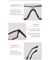 Oversized Women and Men Trendy Big Frame Meter Nail Sunglasses Fashion Siamese Square Sunglasses - Grat-1 - CM198DRARKO $22.40