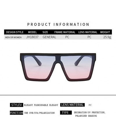 Oversized Women and Men Trendy Big Frame Meter Nail Sunglasses Fashion Siamese Square Sunglasses - Grat-1 - CM198DRARKO $22.40