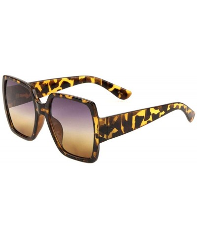Butterfly Oversized Geometric Square Butterfly Crystal Color Sunglasses - Brown Demi - CL197XOW2XD $12.65