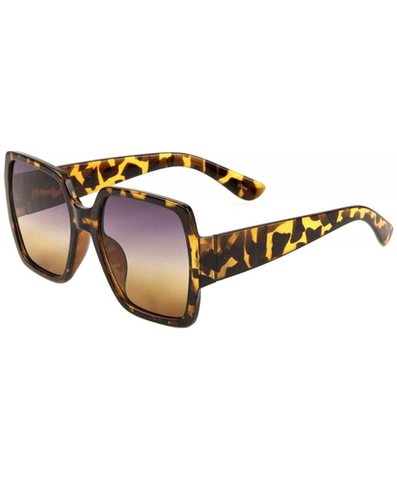 Butterfly Oversized Geometric Square Butterfly Crystal Color Sunglasses - Brown Demi - CL197XOW2XD $12.65