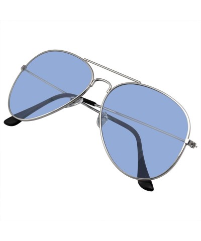 Wrap Aviator Sunglasses Vintage Mirror Lens New Men Women Fashion Frame Retro Pilot - C518WDC2DIT $8.46