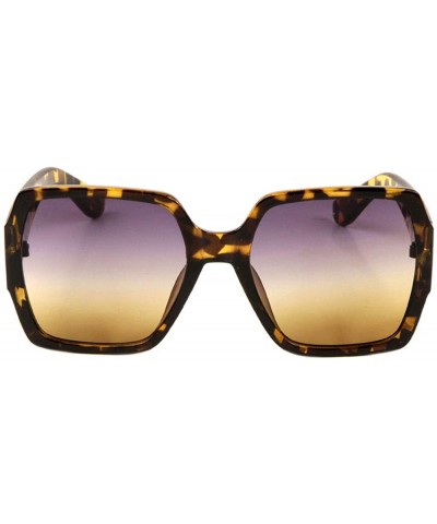 Butterfly Oversized Geometric Square Butterfly Crystal Color Sunglasses - Brown Demi - CL197XOW2XD $27.11