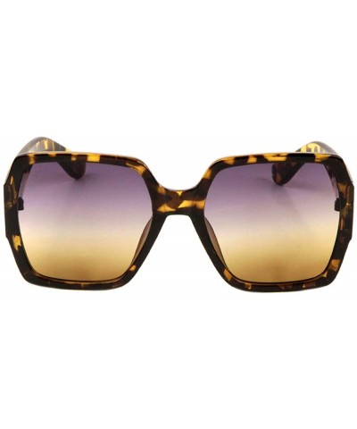 Butterfly Oversized Geometric Square Butterfly Crystal Color Sunglasses - Brown Demi - CL197XOW2XD $12.65