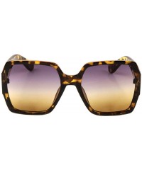 Butterfly Oversized Geometric Square Butterfly Crystal Color Sunglasses - Brown Demi - CL197XOW2XD $12.65