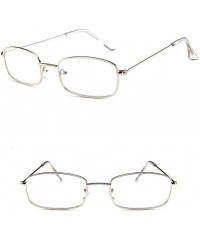Rectangular Unisex Vintage Sunglasses Women Man Retro Square Shades Small Rectangular Frame Sun Glasses (F) - F - CR18RROZ78E...
