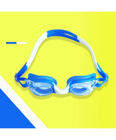 Goggle Youth Children Goggles Anti-Fog Swimming Glasses - Blue White - CC18YN7WT9R $21.77