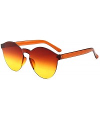 Round Unisex Fashion Candy Colors Round Outdoor Sunglasses Sunglasses - Orange Yellow - CG190S58UGC $14.20