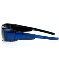 Rectangular Unisex Polarized Rectangular 55mm Over the Glasses Fit Over Sunglasses - Blue - C712N1ZGT8L $9.86