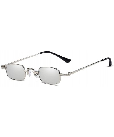 Rectangular Men Sunglasses Fashion Black Grey Drive Holiday Rectangle Non-Polarized UV400 - Silver - CC18R95YTYN $18.48