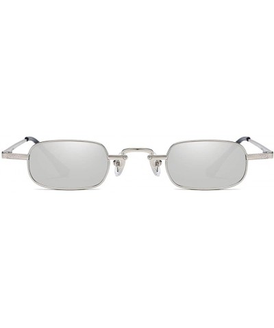 Rectangular Men Sunglasses Fashion Black Grey Drive Holiday Rectangle Non-Polarized UV400 - Silver - CC18R95YTYN $9.61