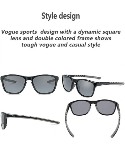 Square Polarized Sports Sunglasses for men women Baseball Running Cycling Fishing Golf Tr90 ultralight Frame JE001 - CR192D2G...