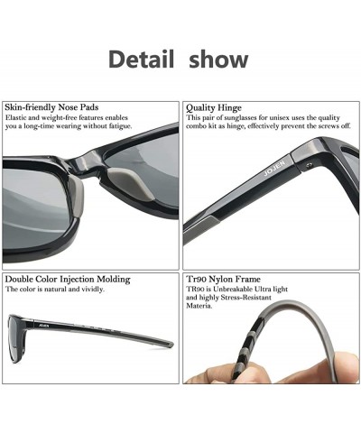 Square Polarized Sports Sunglasses for men women Baseball Running Cycling Fishing Golf Tr90 ultralight Frame JE001 - CR192D2G...