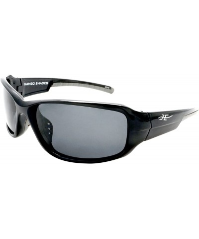 Sport Men's Sports Frame Polarized Lens Sunglasses - Mambo Winner's Shades - Black - C411YUAT6DJ $16.96