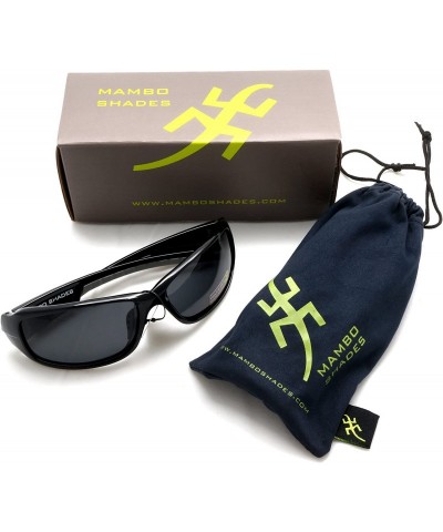 Sport Men's Sports Frame Polarized Lens Sunglasses - Mambo Winner's Shades - Black - C411YUAT6DJ $26.65