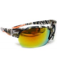 Rectangular Western Mens Womens Sunglasses Camo White - Orange - CW18ISU0GT6 $12.22