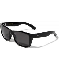 Square Super Dark Classic Square Frame Sunglasses - Black Silver - CQ19992M705 $32.91