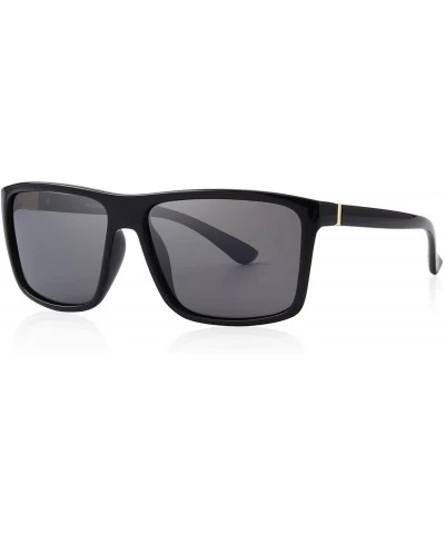 Square Men Polarized Sunglasses Male Women Outdoor Fishing Sun glasses - Black - CJ189UTC50O $22.61