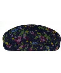 Rectangular Womens Floral Print Clam Shell Carring Eyewear Hard Case - Blue - CD18D3N9XYK $7.92