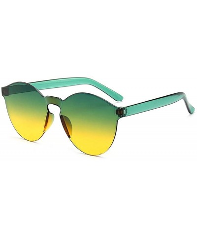 Round Unisex Fashion Candy Colors Round Outdoor Sunglasses Sunglasses - Green Yellow - CW190324YIO $30.84
