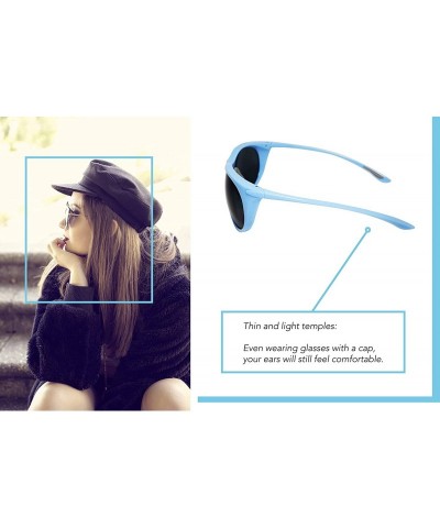 Cat Eye Marilyn - Fashion Sunglasses for Women - Feminine Cat-Eye Designs - 100% UV Protection - Blue - CY18A8Y8243 $28.17