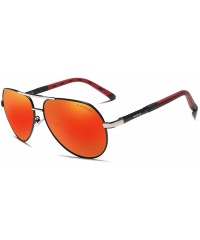 Wayfarer Men's Polarized Sun Glasses Ultra Light Fashion - Silver Red - CQ18TIGIG5X $11.11