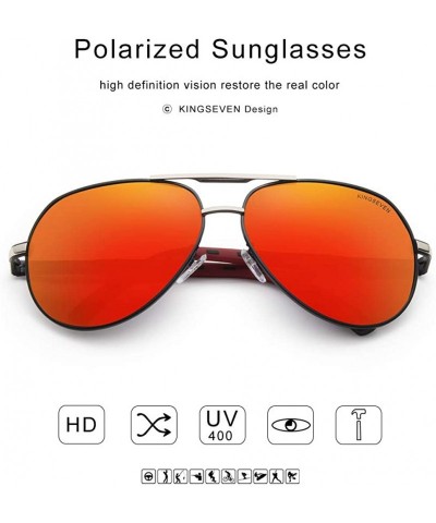 Wayfarer Men's Polarized Sun Glasses Ultra Light Fashion - Silver Red - CQ18TIGIG5X $11.11