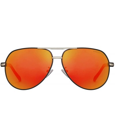 Wayfarer Men's Polarized Sun Glasses Ultra Light Fashion - Silver Red - CQ18TIGIG5X $11.11