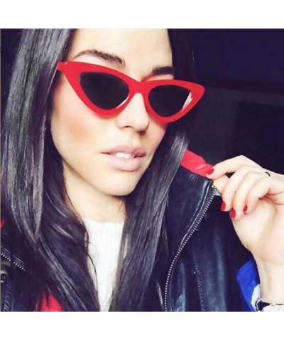 Aviator 2019 New Fashion Sexy Ladies Cat Eye Sunglasses Women Brand Black Clear Blue - Black Clear Purple - CO18XE05I5Y $11.80