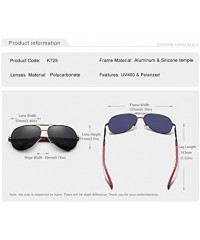 Wayfarer Men's Polarized Sun Glasses Ultra Light Fashion - Silver Red - CQ18TIGIG5X $11.11