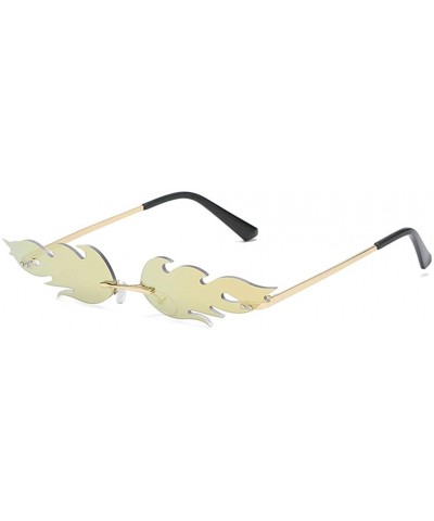 Wrap Fashion Punk Style Irregular Shape Sunglasses Unisex Personality Glasses Vintage Metal Sunglasses - E - CZ196HEIHIY $8.02
