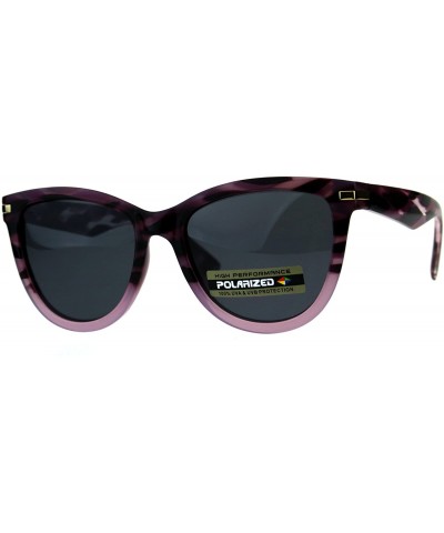 Rectangular Polarized Designer Horn Rim Plastic Hipster Sunglasses - Purple Pink Black - CJ18CT5G2I0 $14.65