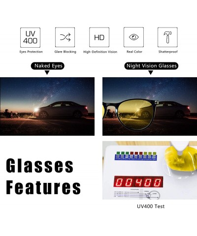 Oversized Unisex Polarized Night-Vision Glasses for Driving - Reduce Fatigue UV Protection - C618AONM9ZT $13.32