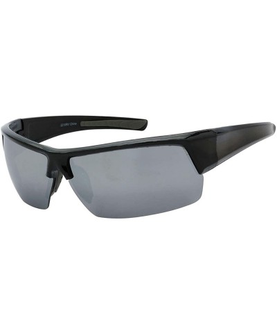 Wrap Men's Titan Designer Fashion Sports Sunglasses for Baseball Cycling Fishing Golf - Black - CL18U82MOWG $19.39