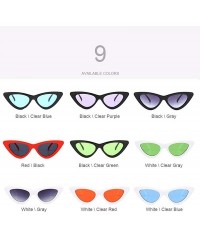 Aviator 2019 New Fashion Sexy Ladies Cat Eye Sunglasses Women Brand Black Clear Blue - Black Clear Purple - CO18XE05I5Y $11.80