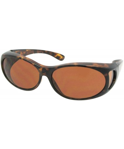 Wrap Small Non Polarized Sunglasses Over Glasses F3 - Tortoise -Non Polarized Amber Lenses - CN18ECSZADU $31.61