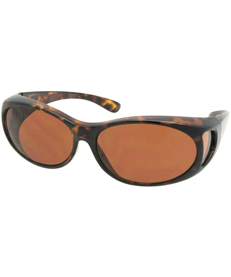 Wrap Small Non Polarized Sunglasses Over Glasses F3 - Tortoise -Non Polarized Amber Lenses - CN18ECSZADU $14.95
