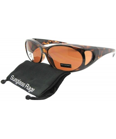 Wrap Small Non Polarized Sunglasses Over Glasses F3 - Tortoise -Non Polarized Amber Lenses - CN18ECSZADU $14.95